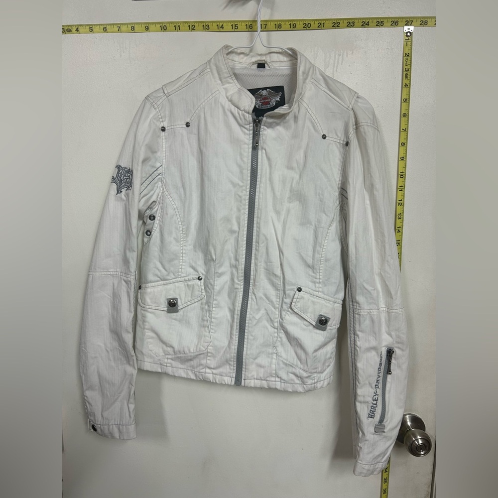 Women's Harley Davidson White Biker Jacket